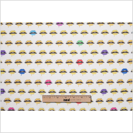 Pop Art Lips Digitally Printed Stretch Neoprene/Scuba Knit