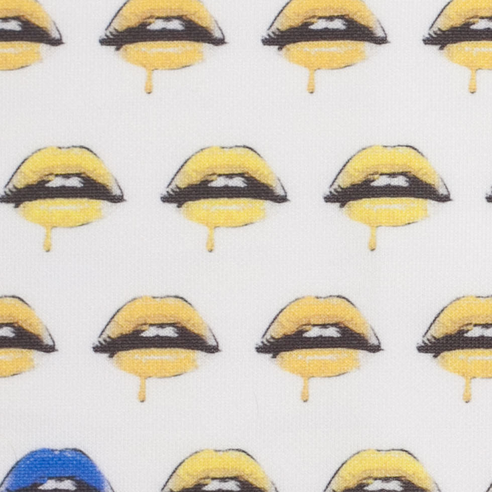 Pop Art Lips Digitally Printed Stretch Neoprene/Scuba Knit