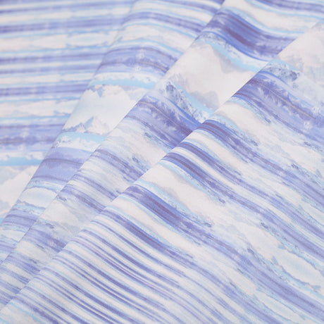 Purple/Blue Organic Stripes Digitally Printed Stretch Neoprene/Scuba Knit