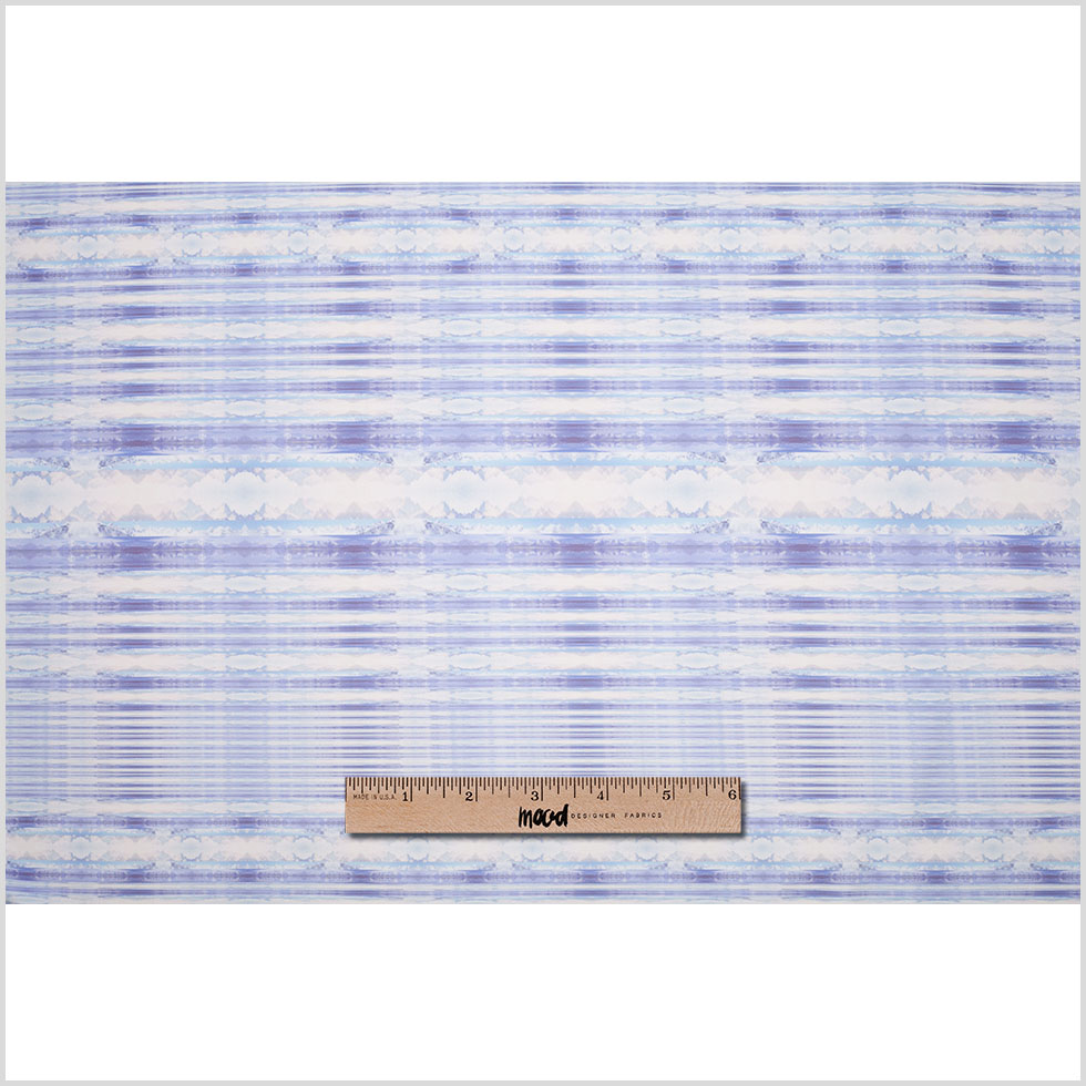 Purple/Blue Organic Stripes Digitally Printed Stretch Neoprene/Scuba Knit