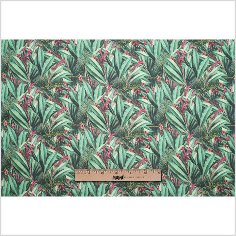Tropical Leaves Digitally Printed Stretch Neoprene/Scuba Knit