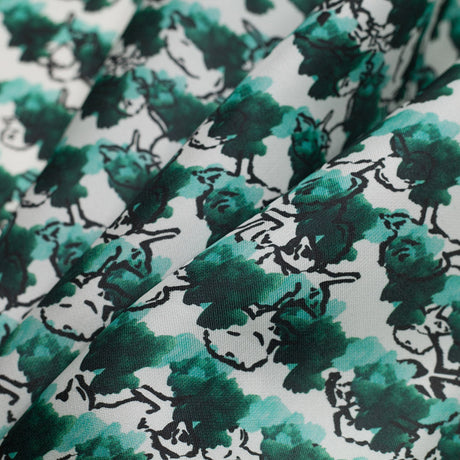 Tanya Taylor Green Abstract Floral Silk Gazar