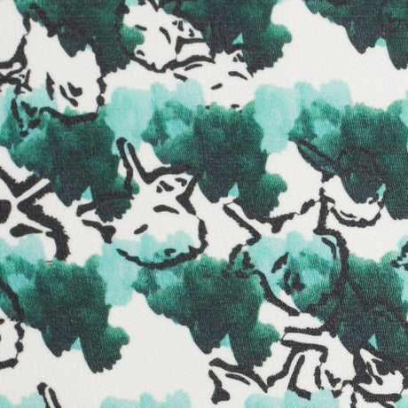 Tanya Taylor Green Abstract Floral Silk Gazar
