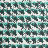 Tanya Taylor Green Abstract Floral Silk Gazar