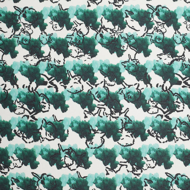 Tanya Taylor Green Abstract Floral Silk Gazar