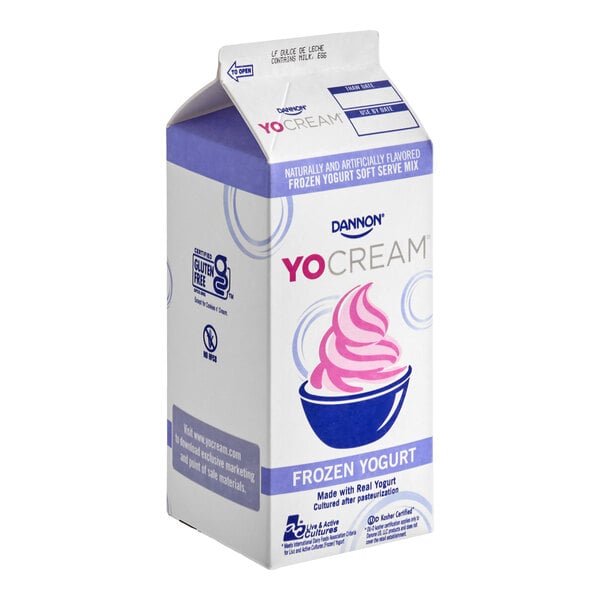 Dannon YoCream Low-Fat Dulce De Leche Frozen Yogurt Mix 0.5 Gallon - 6/Case