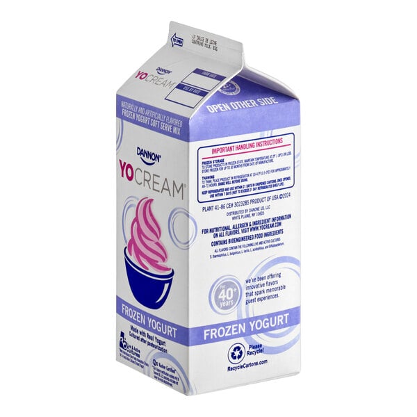 Dannon YoCream Low-Fat Dulce De Leche Frozen Yogurt Mix 0.5 Gallon - 6/Case