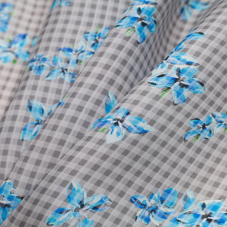 Tanya Taylor Floral Checkered Silk Gazar