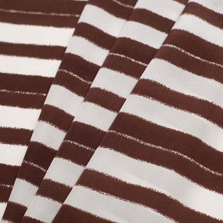 Tanya Taylor Off-White/Earth Striped SIlk Crepe de Chine