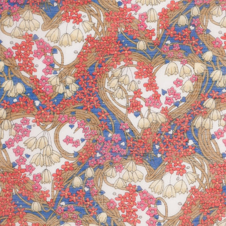 Liberty of London Amy Jane Blue/Red Silk-Cotton Voile