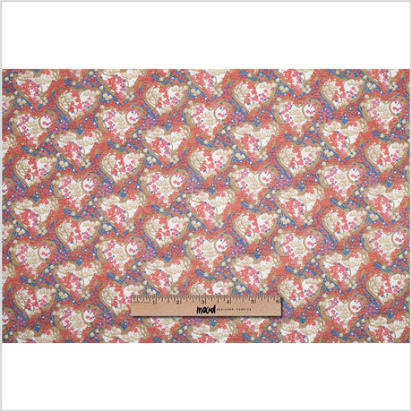 Liberty of London Amy Jane Blue/Red Silk-Cotton Voile