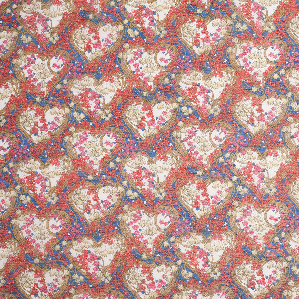 Liberty of London Amy Jane Blue/Red Silk-Cotton Voile