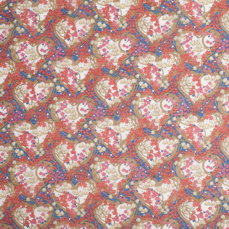 Liberty of London Amy Jane Blue/Red Silk-Cotton Voile