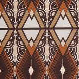 Brown/Beige Geometric Cotton Twill
