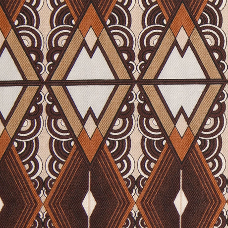 Brown/Beige Geometric Cotton Twill
