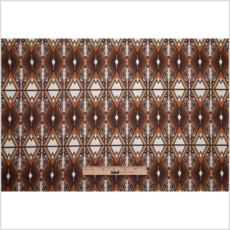 Brown/Beige Geometric Cotton Twill