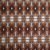 Brown/Beige Geometric Cotton Twill