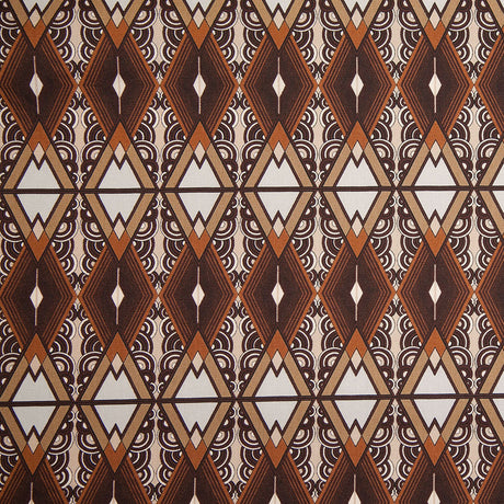 Brown/Beige Geometric Cotton Twill