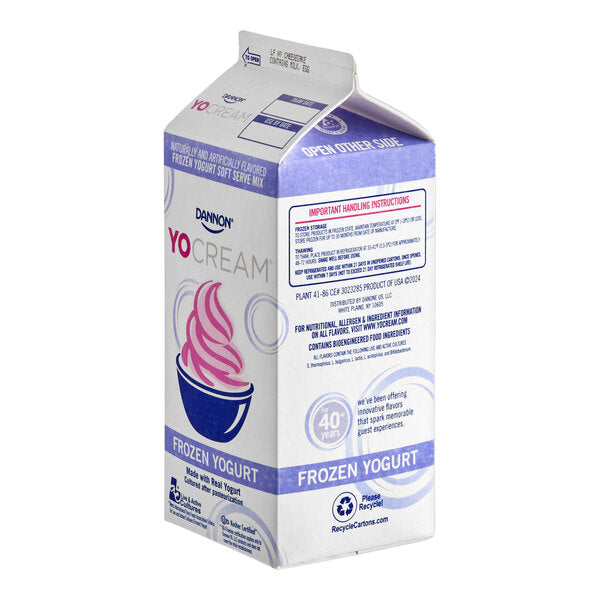 Dannon YoCream Low-Fat New York Cheesecake Frozen Yogurt Mix 0.5 Gallon - 6/Case