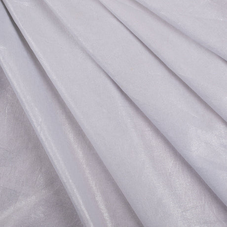 Metallic Silver and White Medium-Weight Linen Woven