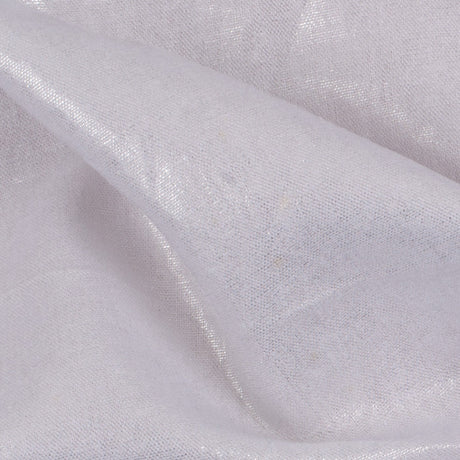 Metallic Silver and White Medium-Weight Linen Woven