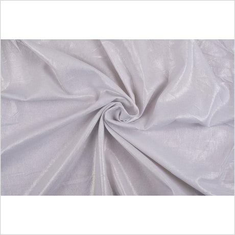 Metallic Silver and White Medium-Weight Linen Woven