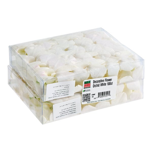 Fresh Origins White Decorative Edible Orchids - 100/Case