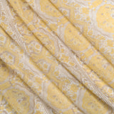 Metallic Gold/Maize Striped Floral Silk-Cotton Voile