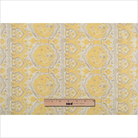 Metallic Gold/Maize Striped Floral Silk-Cotton Voile