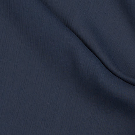 Perfect Navy Stretch Crinkled Polyester Chiffon