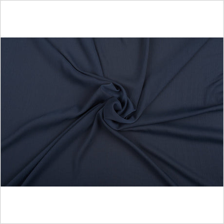Perfect Navy Stretch Crinkled Polyester Chiffon