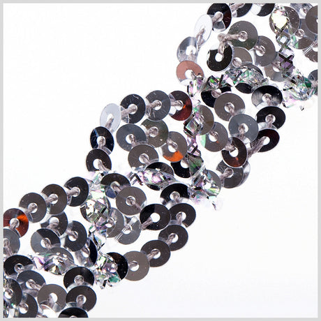 0.5" Silver Braided Sequin Trim