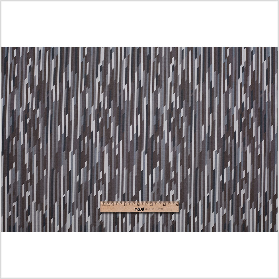 Liberty Of London Mike Gray/Blue/Brown Stretch Cotton Poplin