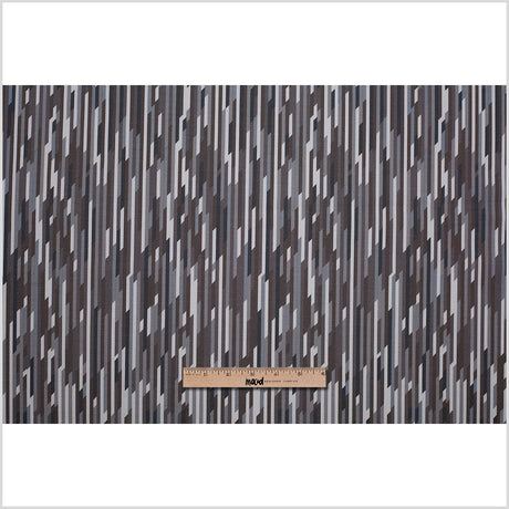 Liberty Of London Mike Gray/Blue/Brown Stretch Cotton Poplin