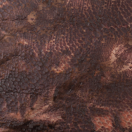 Brown Knitted Faux Fur with Reptillain Laminate
