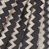 Metallic Black/Cream Zig-Zag Stretch Polyester Lacey Knit