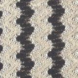 Metallic Black/Cream Zig-Zag Stretch Polyester Lacey Knit