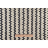 Metallic Black/Cream Zig-Zag Stretch Polyester Lacey Knit
