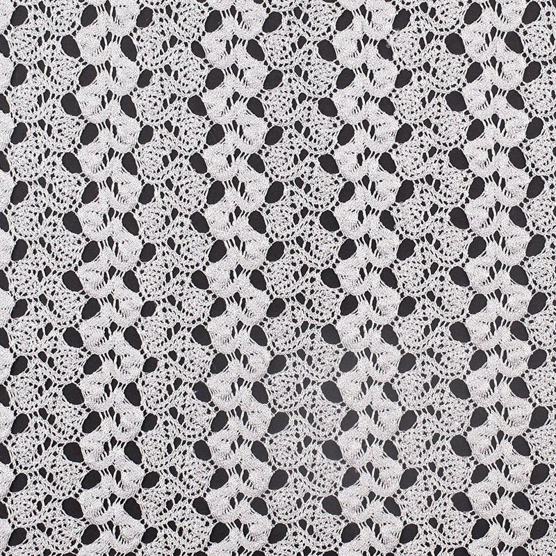 Metallic Silver Crocheted Lace