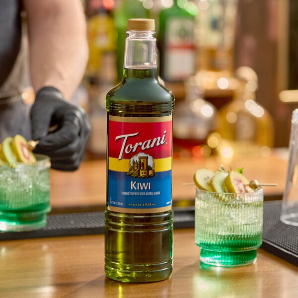 Torani Kiwi Flavoring / Fruit Syrup Plastic Bottle 1 Liter - 6/Case