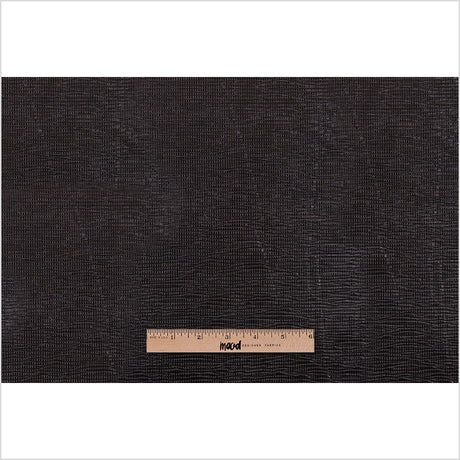 Black Crinkled Laminated Polyester Novelty Knit