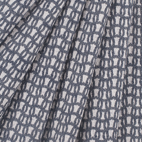 White/Navy Cotton Jacquard