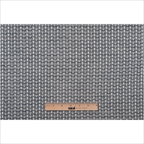 White/Navy Cotton Jacquard