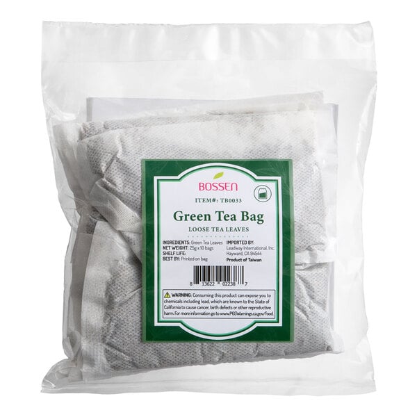 Bossen Large Green Loose Leaf Tea Bags - 200/Case