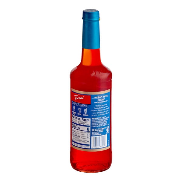 Torani Sugar-Free Cherry Flavoring Syrup 750 mL Glass Bottle