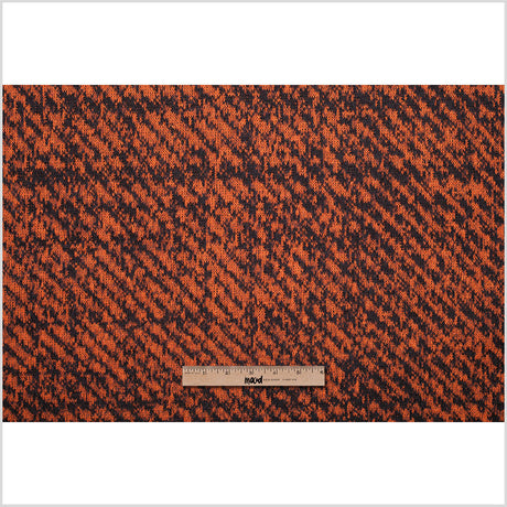 Black and Orange Abstract Blended Virgin Wool Knit