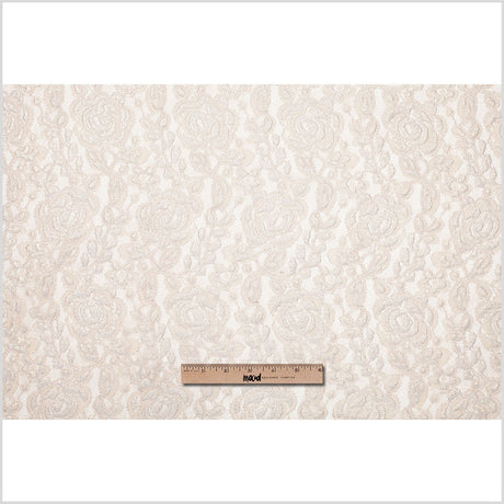 Metallic Coated Gold/Beige Floral Nylon Lace