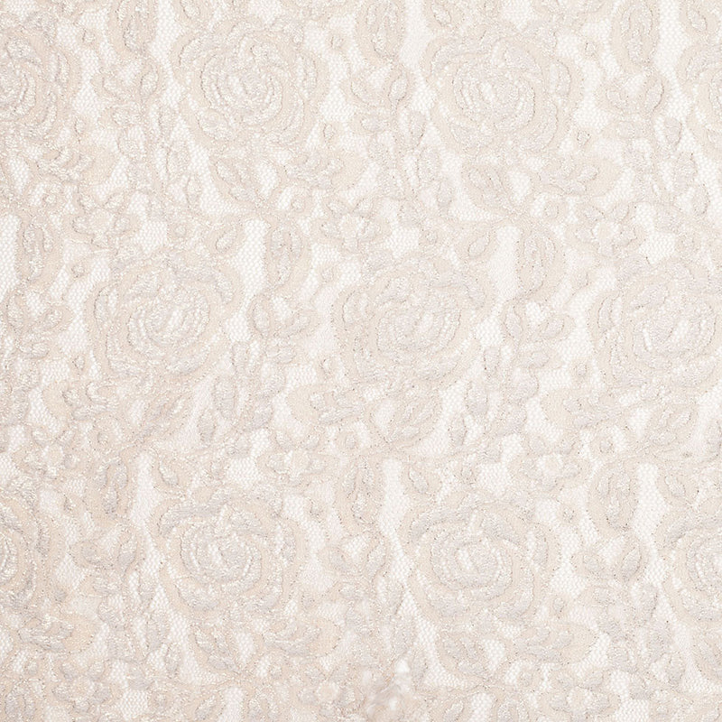 Metallic Coated Gold/Beige Floral Nylon Lace