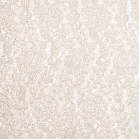 Metallic Coated Gold/Beige Floral Nylon Lace