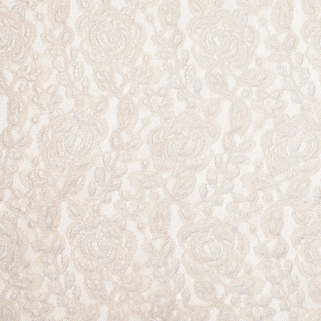 Metallic Coated Gold/Beige Floral Nylon Lace